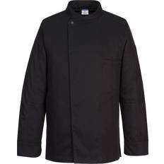Portwest Surrey Chef Jacket Long Sleeve - Black