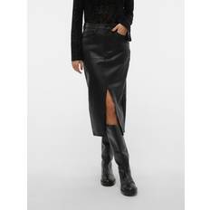 S - Vrouw Rokken Vero Moda Vmveri Hr Calf Pl Skirt - Zwart