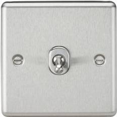 Accesorios Eléctricos Knightsbridge 10AX 1G Intermediate Toggle Switch Rounded Edge Brushed Chrome