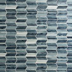 Tiles Bond Tile Ivy Hill Tile Tara Smoke 11.73 11.74 Chevron Glass Mosaic Tile 0.96 Sq. Ft. Sheet, Grey