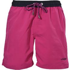 Jockey Clothing Jockey Contrast Waistband Longer-Length Swim Shorts, Fuchsia/black