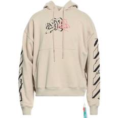 Off-White Jumpers Off-White Graffiti Outline Skate Print Dark Sand Hoodie