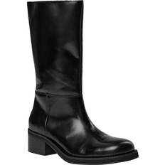 Mango Ankle Boots Mango Zipper Closure Leather Boot Kvinde Langskaftede Støvler hos Magasin Black