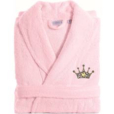 Linen Underwear Linum Home Textiles Terry Bathrobe with Cheetah Crown Embroidery Pink