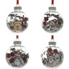 Transparent Decorative Items Disney Winnie Pooh Clear Baubles 4 Pack Christmas Tree Ornament