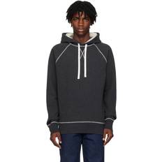 Sunspel Jumpers Sunspel Gray Contrast Stitching Hoodie