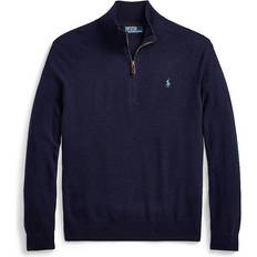 Lana Top Polo Ralph Lauren Lambswool Half Zip Knit - Hunter Navy