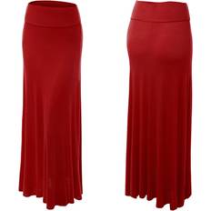 Red Skirts Women's Fold-over Maxi Skirt Red