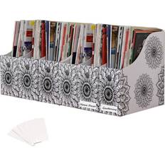 Evelots Evelots Magazine File Holder/Organizer-4 Inch Wide-Mandala-With Labels-Set/6