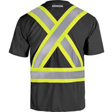 Work Tops JORESTECH Hi-Vis Short Sleeve Safety Shirt Two-Toned Black 3XL