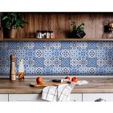 Tiles Homeroots 400326 5 5 Azul Multi Blue Mosaic Peel & Stick Tiles