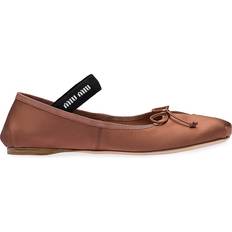 Miu Miu Ballerinas Miu Miu Women's Satin Ballet Flats Cacao Cacao