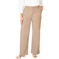 Jessica London Pants & Shorts Jessica London Plus Women's Chino Wide Leg Trouser in New Khaki Size W