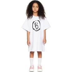 MM6 Maison Margiela Kids White Printed Dress 10Y