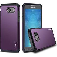 J&D Case Compatible for Samsung Galaxy J3 Emerge/Galaxy J3 2017 Galaxy J3 Prime Case, Heavy Duty Dual Layer Hybrid Shockproof Protective Rugged Bumper Case for Galaxy J3 Emerge Case, Purple