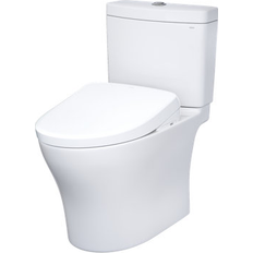 Toilets Toto Aquia 0.9 GPF Elongated Two-Piece Toilet w/ High Efficiency Flush Seat Included Ceramic in White, Size 29.13 H x 15.56 W x 27.56 D in White