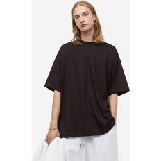 H&M Herren T-Shirts H&M Herren T-Shirt in Oversized Fit Schwarz