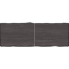 Møbler vidaXL Bordplade 140x50x 2-6 cm Naturlig Kant Behandlet Træ Mørkebrun