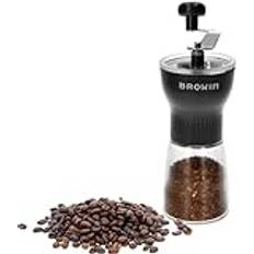 Coffee Grinders Browin Browin 320500 Manuell kaffekvarn justerbar keramisk kvarn, svart, transparent