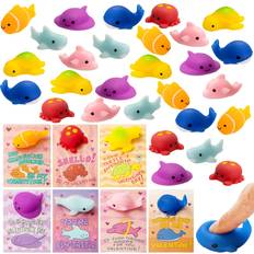 Non-Toxic Soft Toys Joyin Valentines Day Gift Cards with Kawaii Mochi Squishy Toys Sea Animals