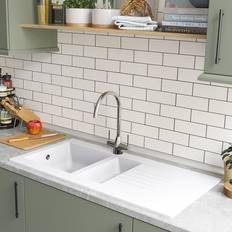 White Kitchen Sinks Essence 1.5 White Drainer