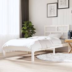 Senger & Madrasser vidaXL white, 90 Solid Wood Pine Bed Frame