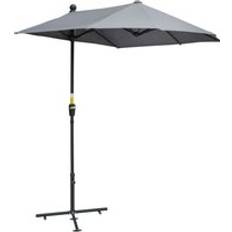 OutSunny 2m Half Parasol Market Umbrella Garden Balcony Parasol