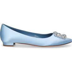 Manolo Blahnik 10mm Hangisi Satin Flats