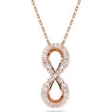 S Halsband Swarovski Hyperbola pendant, Infinity, White, Rose gold-tone plated