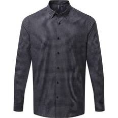 Steel Shirts Premier Mens Maxton Check Long Sleeve Shirt Steel/Black