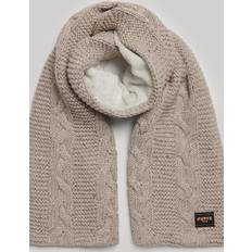 Superdry Woman Scarfs Superdry Cable Knit Faux Fur Lined Scarf