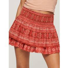 Viscose Jupes Superdry Gestufter Vintage Minirock Women's Rot