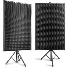 Acoustic Treatments Sound Around Pyle Wall Panel Studio Foam-Acoustic Isolation Absorber Shield Dampening Wedge Black