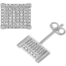 Men - Silver Earrings Esquire Men's Pavé Cubic Zirconia Stud Earrings in Silver