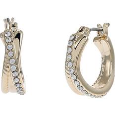Lauren Ralph Lauren Twisted Rope & Pave Crisscross Hoop Earrings, 0.6" Gold Gold
