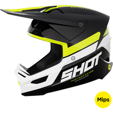 Shot Race Iron Casco de motocross, negro-blanco-amarillo, tamaño para hombre