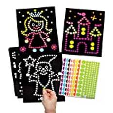 Brown DIY Baker Ross Baker Ross FE519 Fairy Tale Dotty Art Pack of 8, No Mess Dotty Crafts for Kids to Decorate and Display for Arts and Crafts Activities