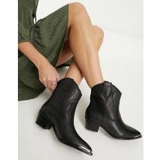 Aldo Kängor & Boots Aldo – Valley – Svarta ankelboots läder och cowboystil-Svart/a