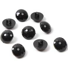 Black Buttons Hemline Black Novelty Faceted Button 9 Pack