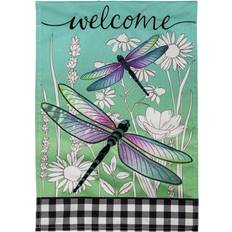 Verde Banderas Evergreen Enterprises Dragonflies And Wildflowers Garden Linen Flag