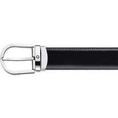 Belt Horseshoe Buckle Black/Brown 30mm Reversible Leather Silver