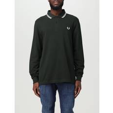 Homme - Polo Vêtements Fred Perry Polo Manches Longues En Coton Piqué - Taille - Vert