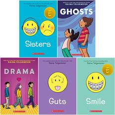 Raina Telgemeier Collection 5 Books Set Sisters, Drama, Smile, Ghosts, Guts