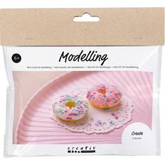 Hvid Gør-det-selv Creativ Company DIY Kit Mini Modellering Donuts pink, turkis, hvid, gul