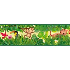 Wallpapers Profhome 403725-GU Animal pattern wallpaper matt green brown 0.75 m2 8.07 ft2
