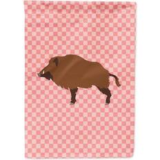 Garden & Outdoor Environment Caroline's Treasures BB7936CHF Wild Boar Pig Pink Check Flag