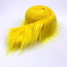 Tessuti Shaggy Mohair Faux Fur Fabric Strips Ribbon Pre Cut Roll 2 Wide by 6 Tessuto Giallo