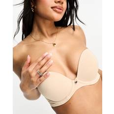 Boux Avenue A-DD cup strapless padded plunge bra in beige-Neutral38DD