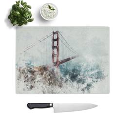 Gold Chopping Boards East Urban Home Golden Gate Bridge Vol.2 Watercolour Chopping Board