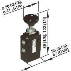 Plomberie Norgren Vanne pneumatique 03 Bouton poussoir 3/2, G 1/4, 1/4pouces